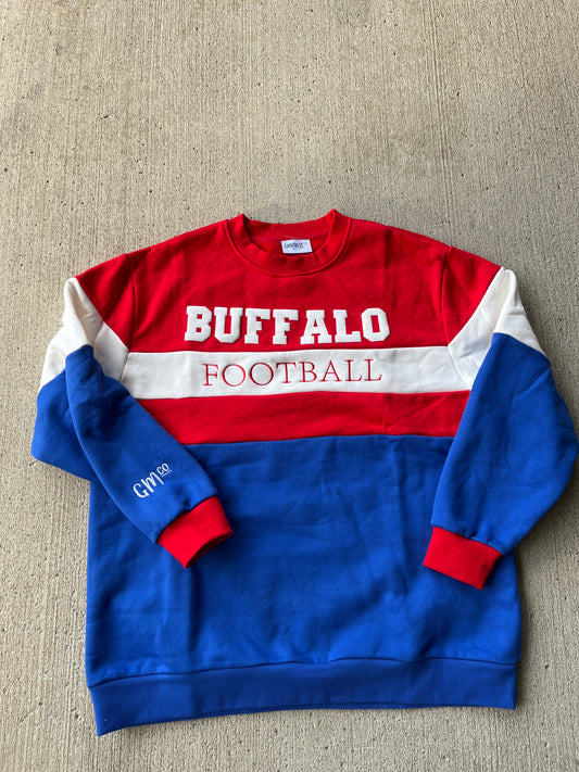 Buffalo Football Puff Print x Embroidered Crews