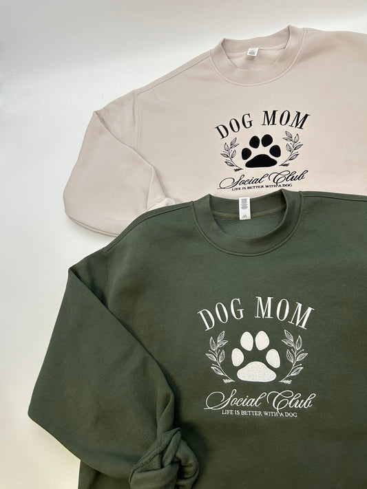 Dog Mom Social Club- Heavyweight Crew & Oversized Tees
