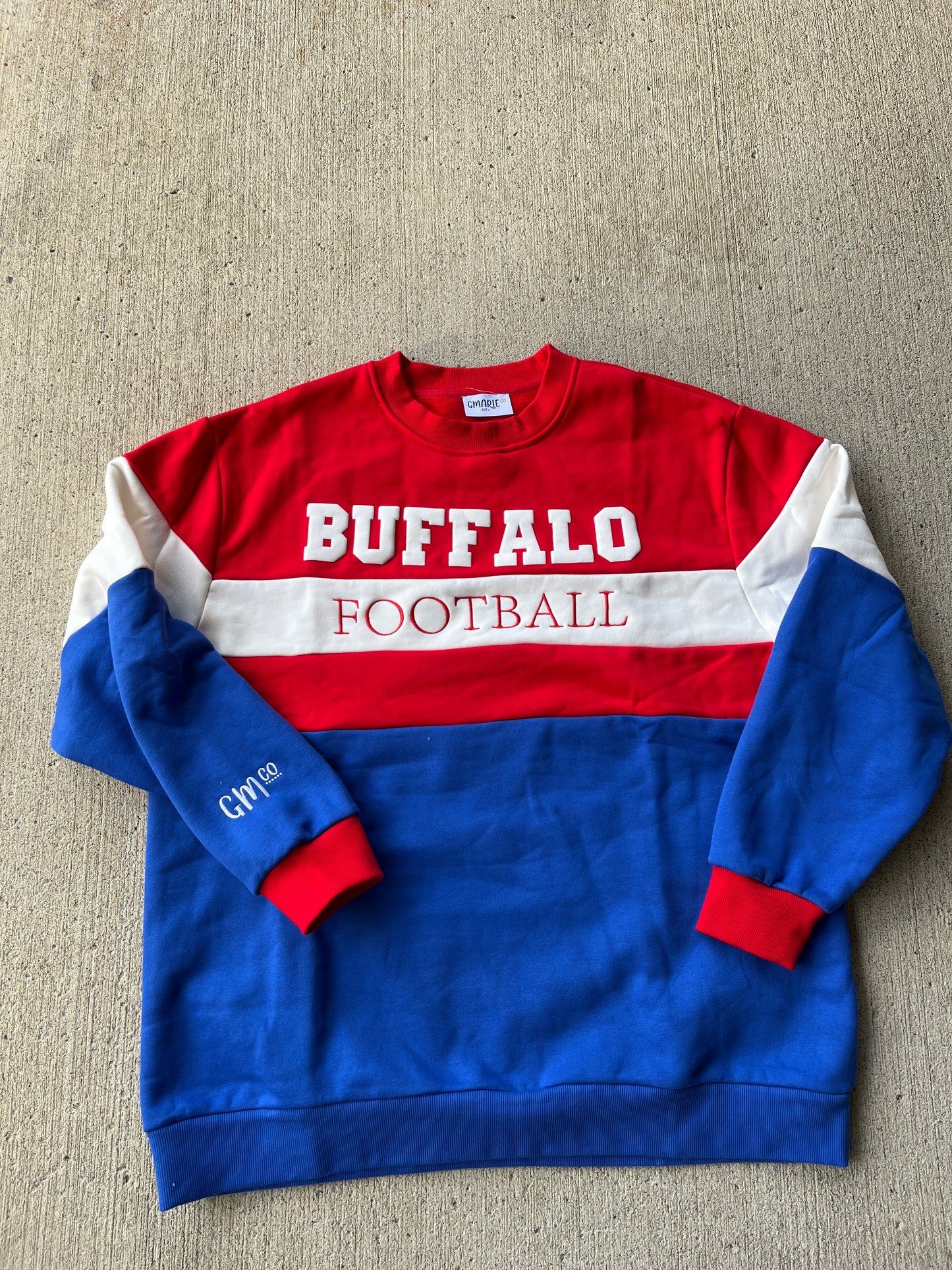 Buffalo Football Puff Print x Embroidered Crews